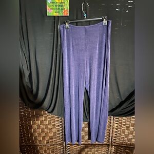 Chico’s sweater and pants set in purple.